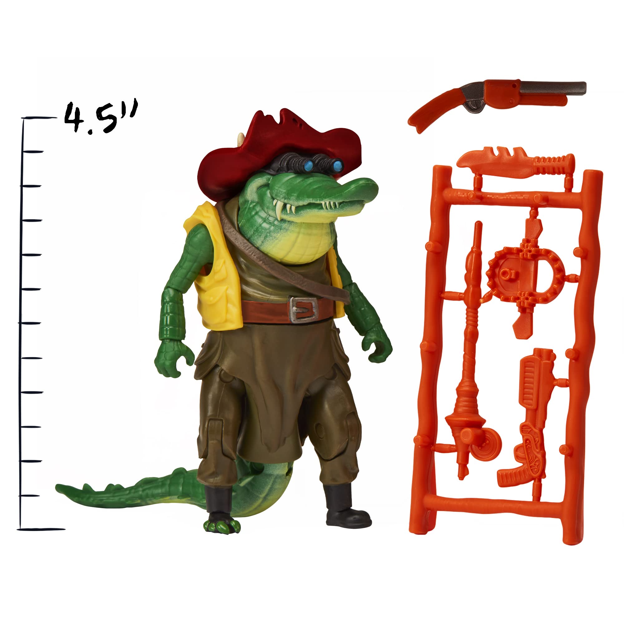 Leatherhead blaster and weapon rack provide extra battle gear options.
