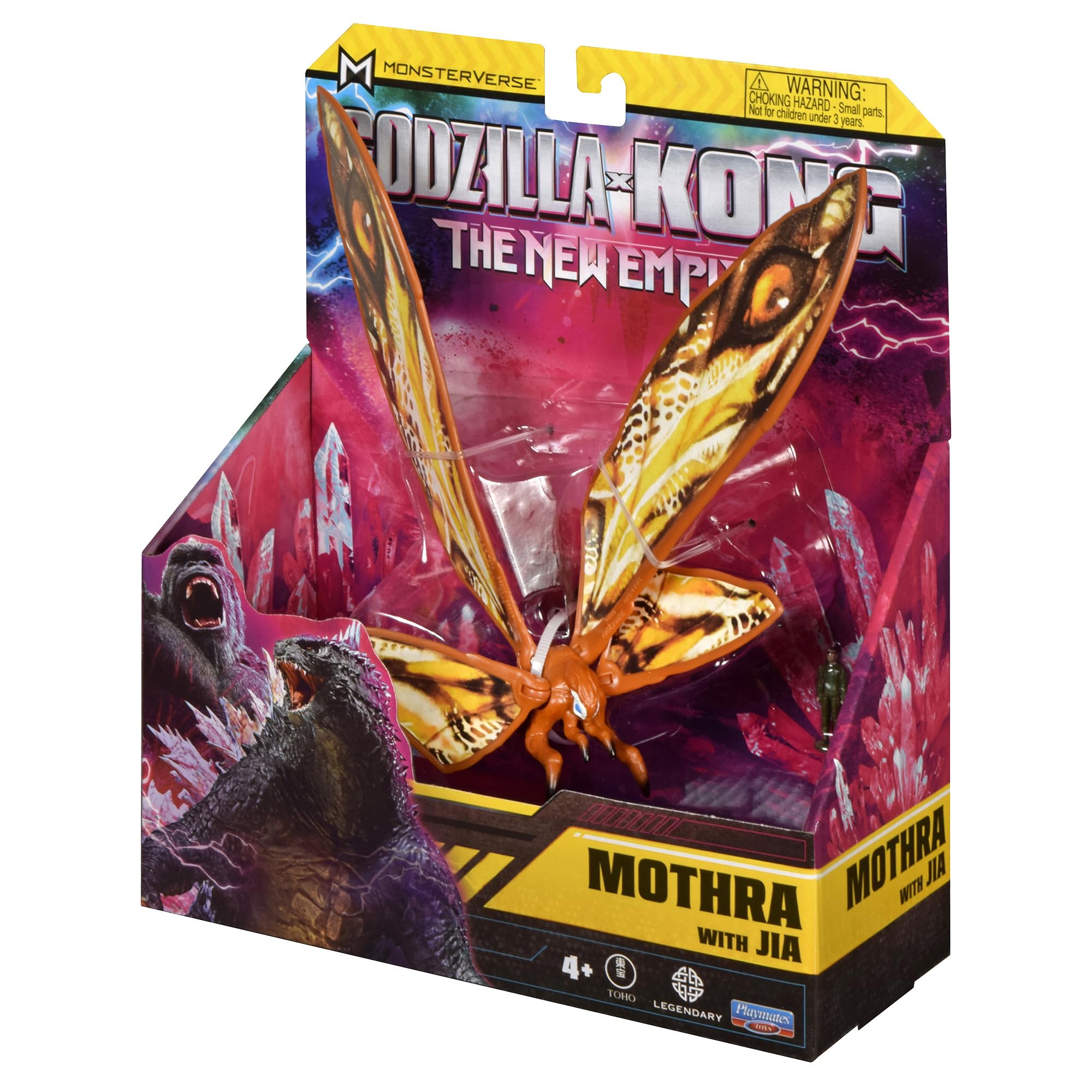PlayMates Mothra with Jia in-box panel image featuring branding.