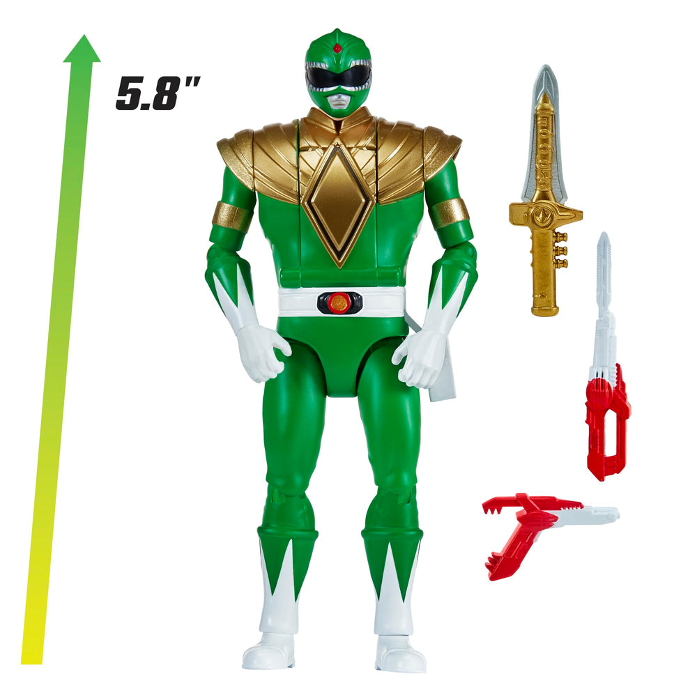 Vivid Green Ranger suit detailing for accurate shelf display