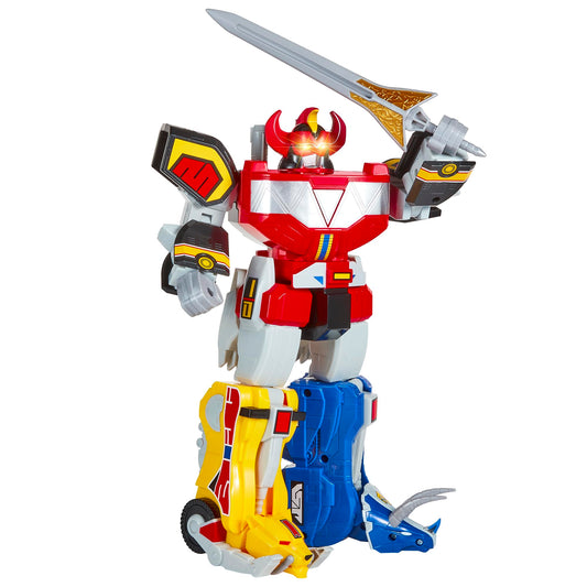 PlayMates Power Rangers Megazord delivers authentic show phrases for dramatic scenes.