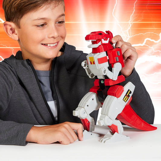 Frontal view of Tyrannosaurus Rex Megazord ready for action