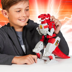 Frontal view of Tyrannosaurus Rex Megazord ready for action