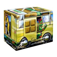 PlayMates Turtle Van box art featuring a detailed illustration for collectors