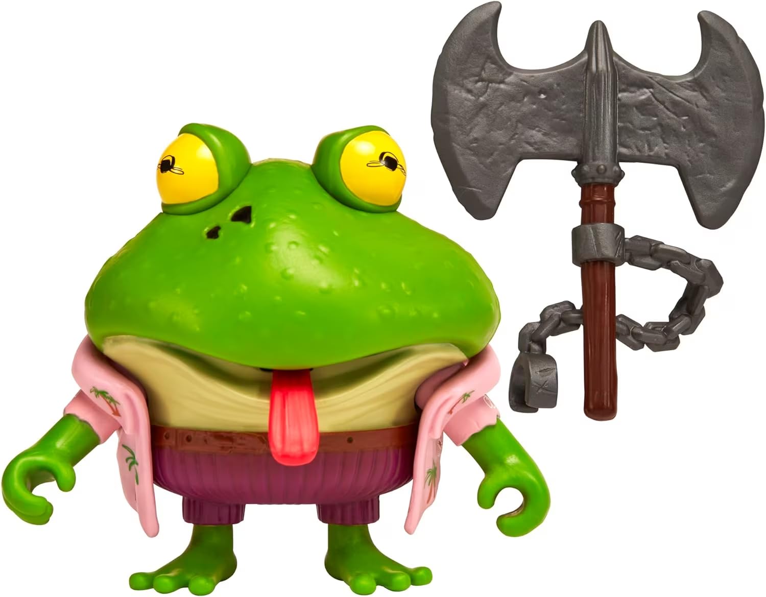 Playmates TMNT Genghis Frog retractable tongue feature adds dynamic action.