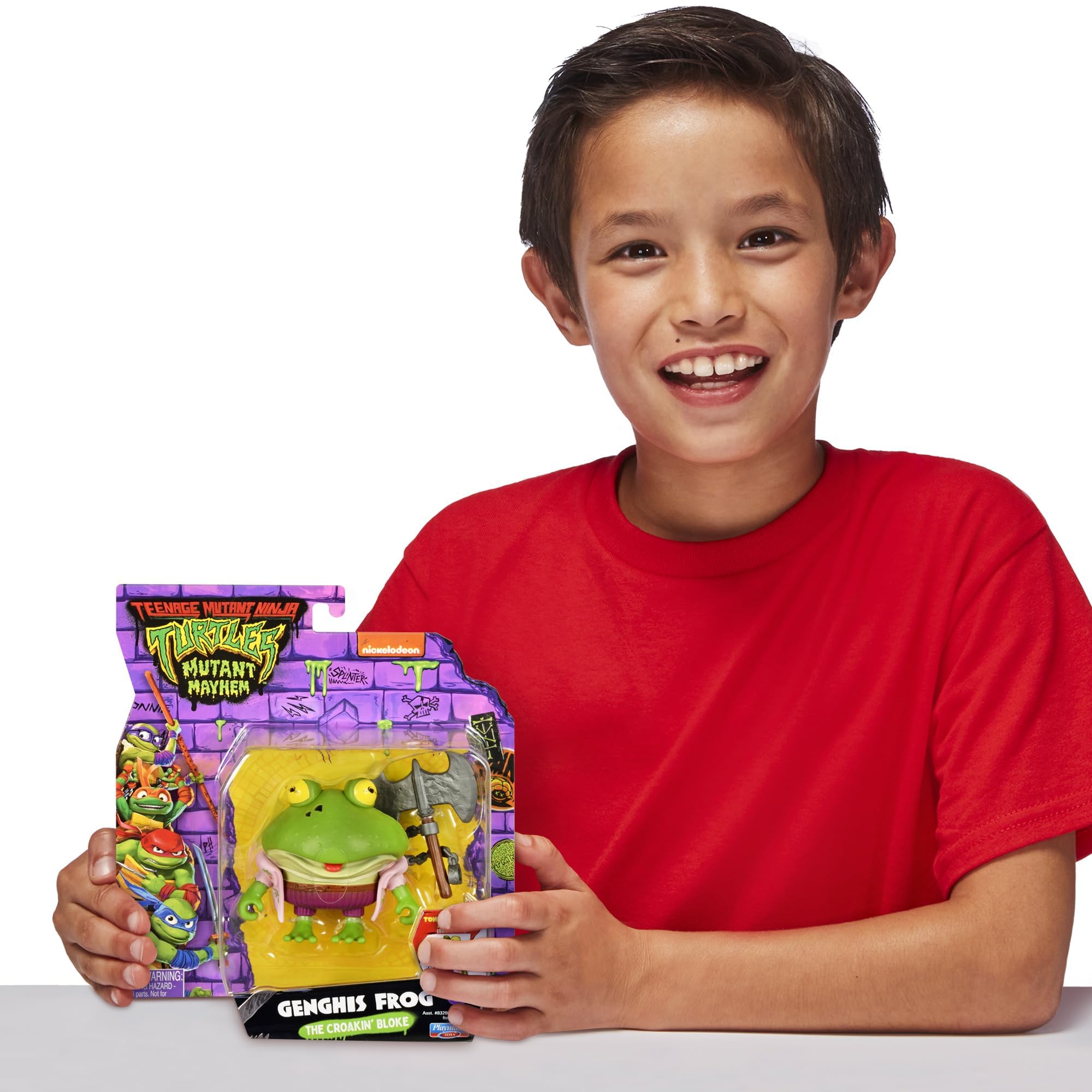 Playmates TMNT Genghis Frog side view perfect for poseable storytelling and collection.