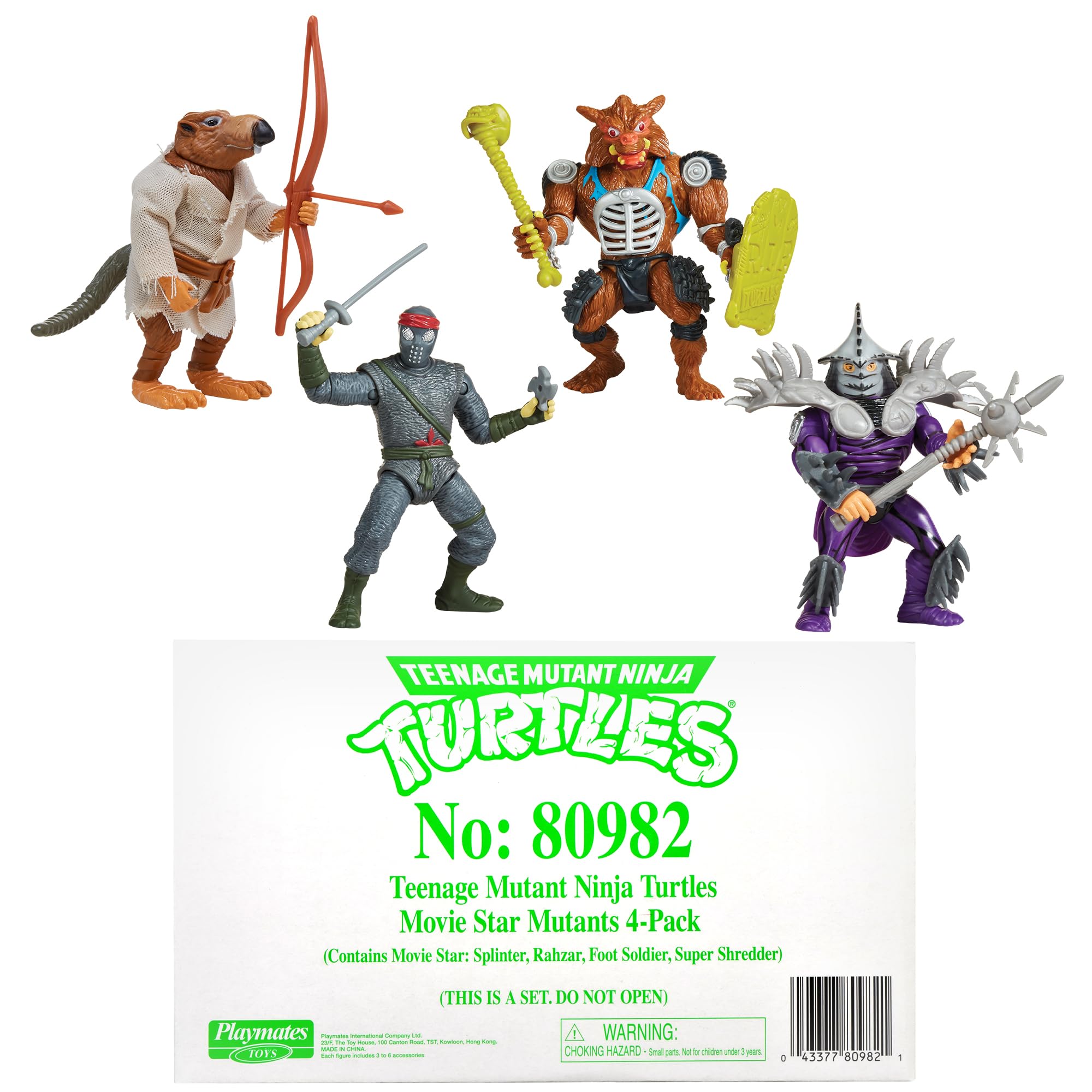 PlayMates TMNT 4-pack packaging photo showcasing classic Movie Star lineup.