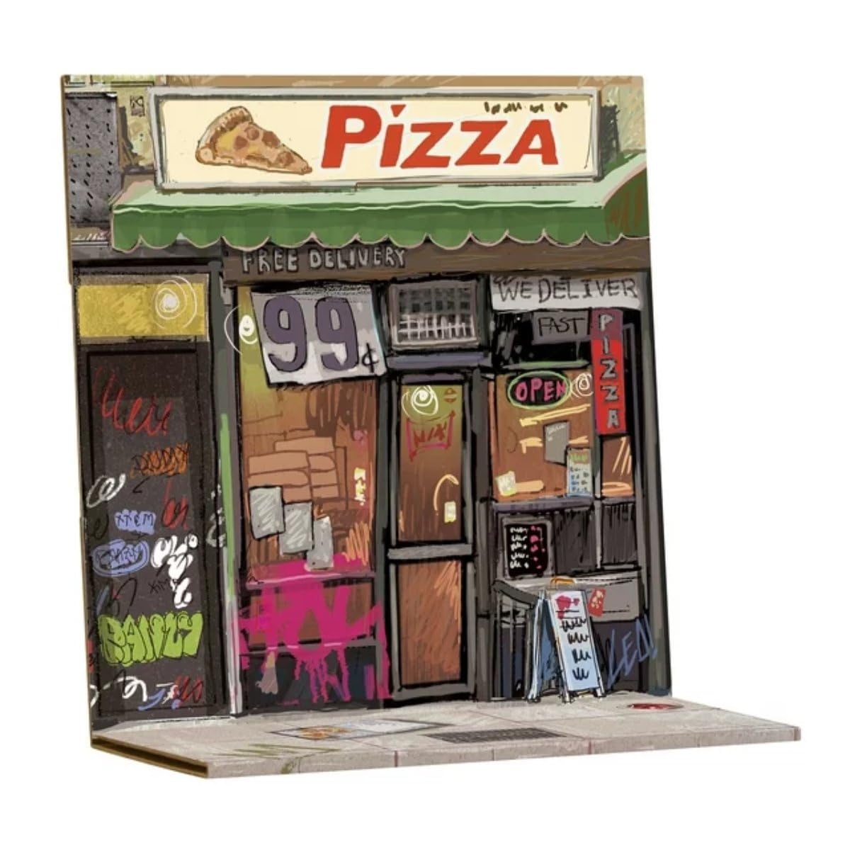 PlayMates TMNT Diorama backdrop enhances scene setting.
