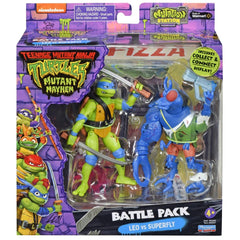 PlayMates TMNT Leo vs Superfly front-view figure for dynamic display.