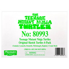 Playmates TMNT Original Sketch Packaging, retro packaging that highlights the sketch era.