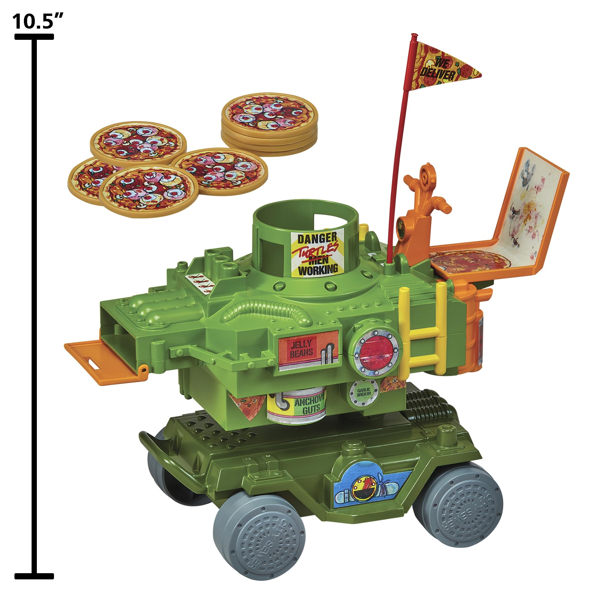 PlayMates TMNT Pizza Thrower Discs Collection displays eight discs ready for quick action