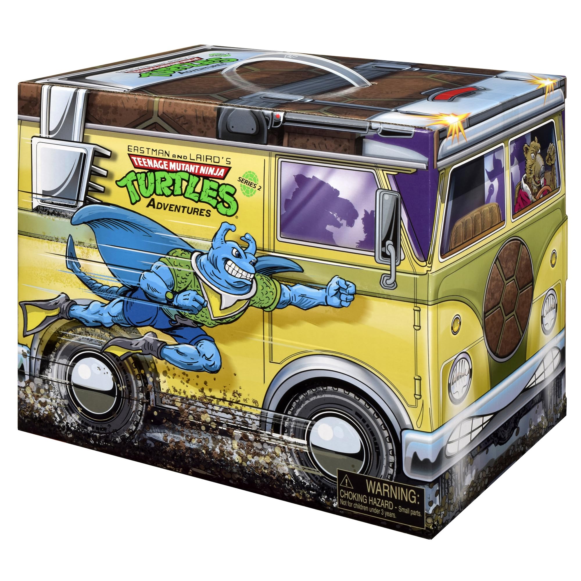 PlayMates TMNT Series 2 Turtle Van box packaging highlighting collectible artwork.
