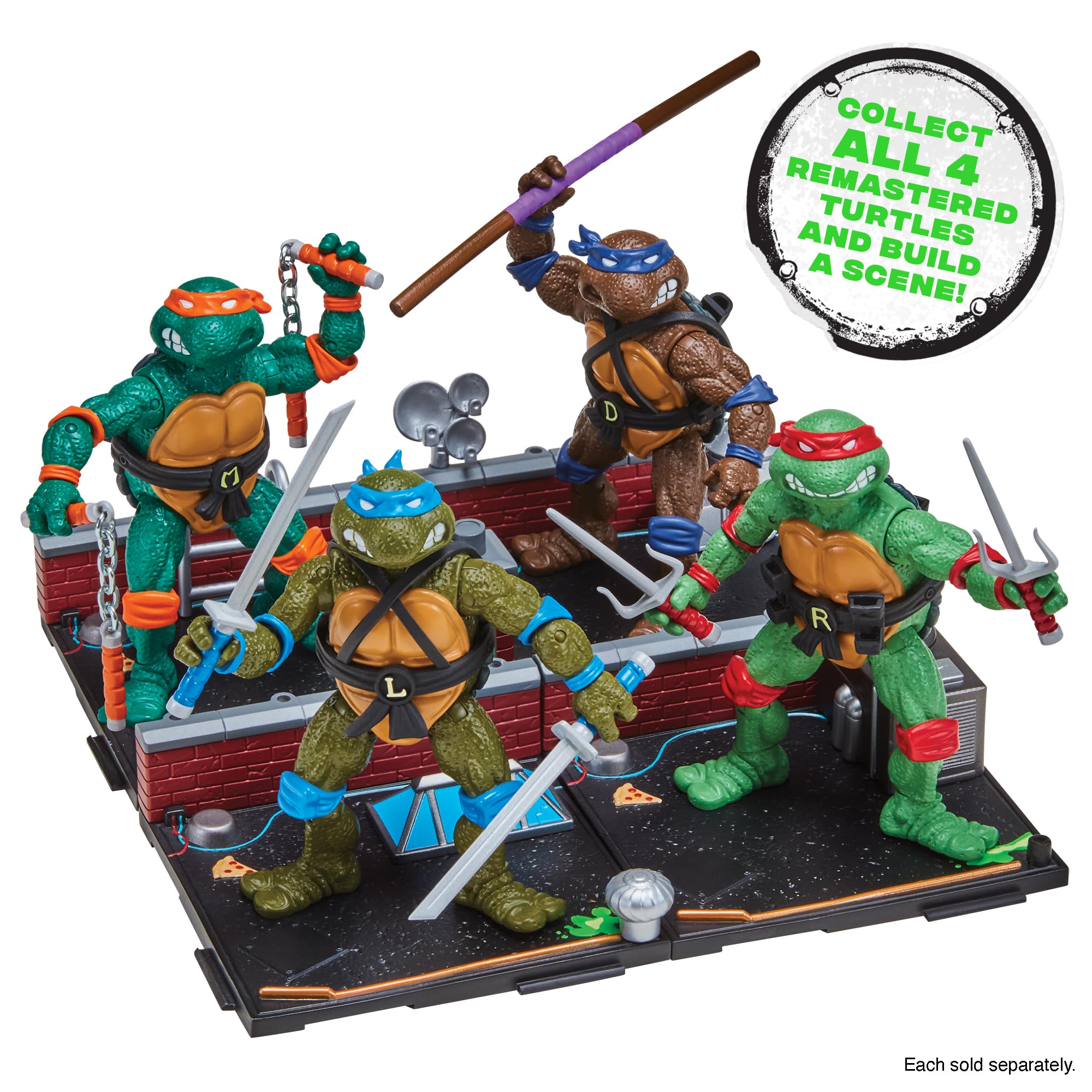 Playmates Toys Leonardo in action pose for vivid roleplay scenes.