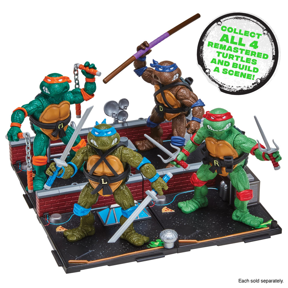 Playmates Toys Leonardo in action pose for vivid roleplay scenes.