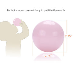 PlayMaty pink pit ball close-up showing bright color and smooth finish.