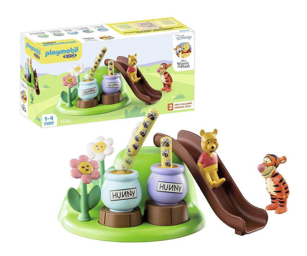 Playmobil 1.2.3 Winnie’s and Tigger’s Bee Garden bee sticks in action promote fine motor play