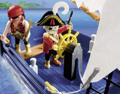 Playmobil 5810 pirate ship accessories add tactile play value.