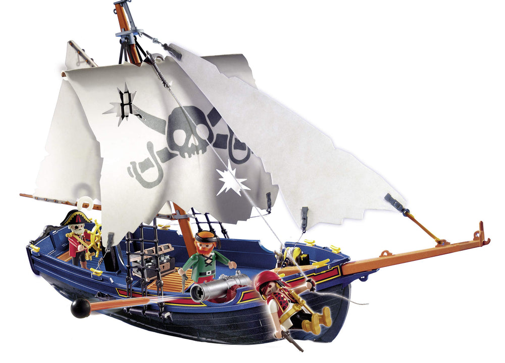 Playmobil 5810 pirate ship dock scene ready for quick setup.