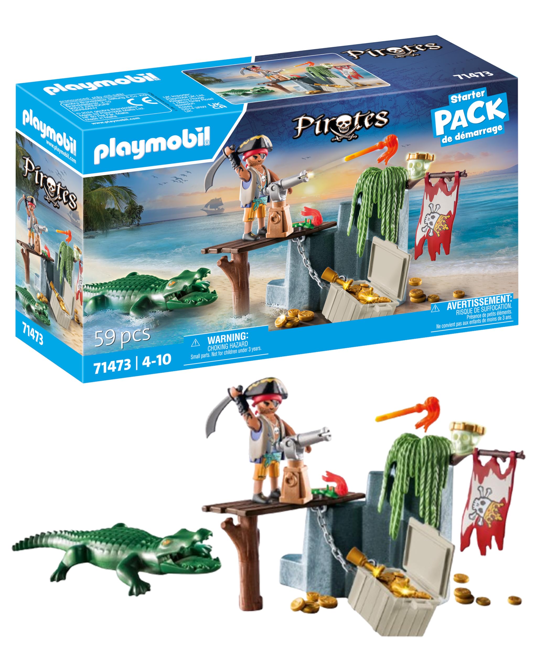 Playmobil 71473 pirate with alligator action scene for imaginative treasure hunts