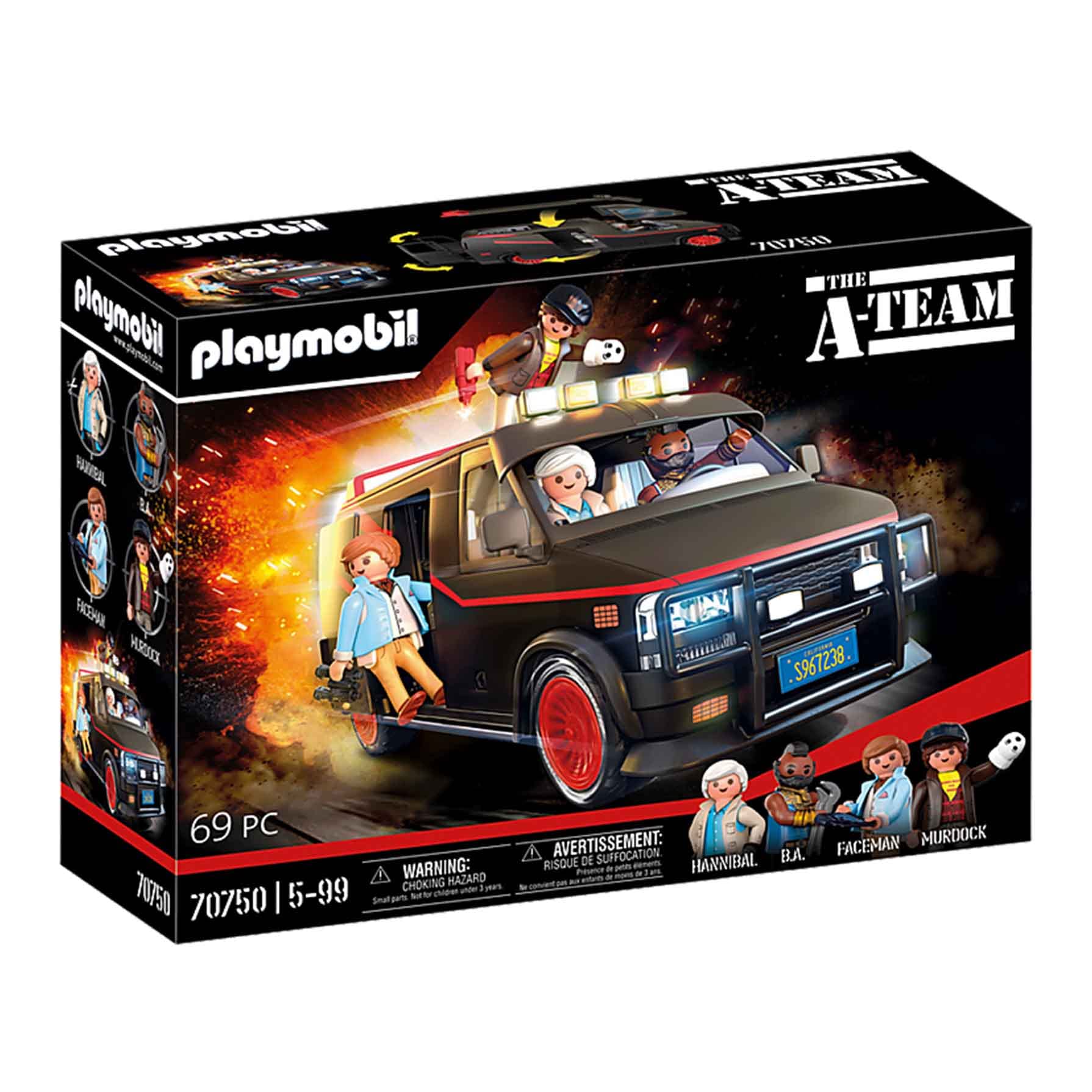 Playmobil A-Team Van with side door open for easy action-figure access