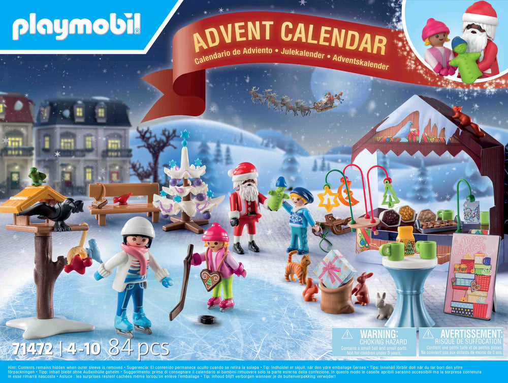 Playmobil Advent Calendar Trip to the Christmas Market with colorful decorations for vivid setups.