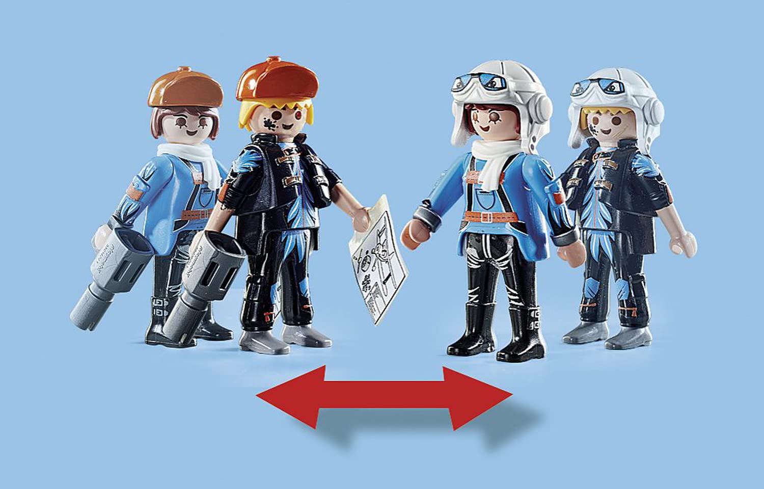 Playmobil Air Stunt Show Phoenix Biplane accessories box includes platform and map.