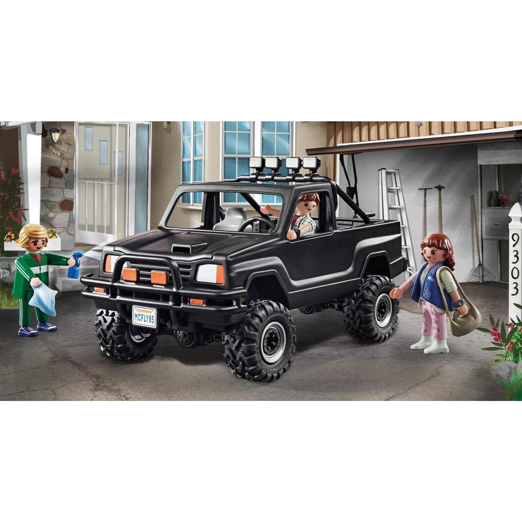 Playmobil Back to The Future Marty’s Pickup Truck with Marty figure ready for adventures.