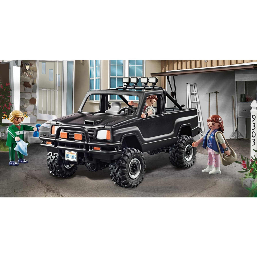 Playmobil Back to The Future Marty’s Pickup Truck with Marty figure ready for adventures.