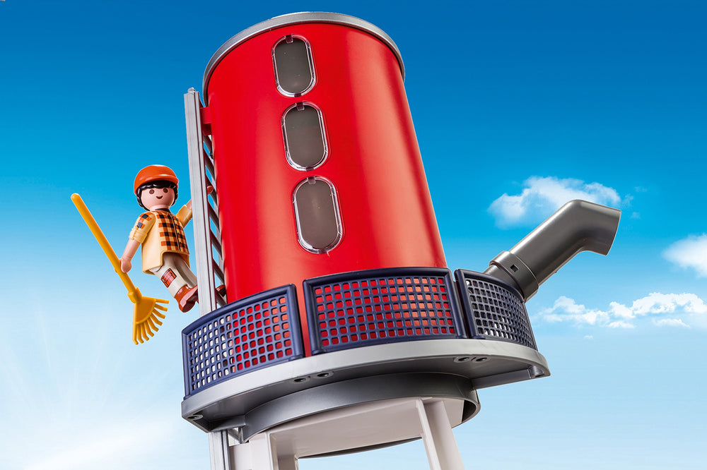 Playmobil Barn with Silo farm scene ready for imaginative pretend play