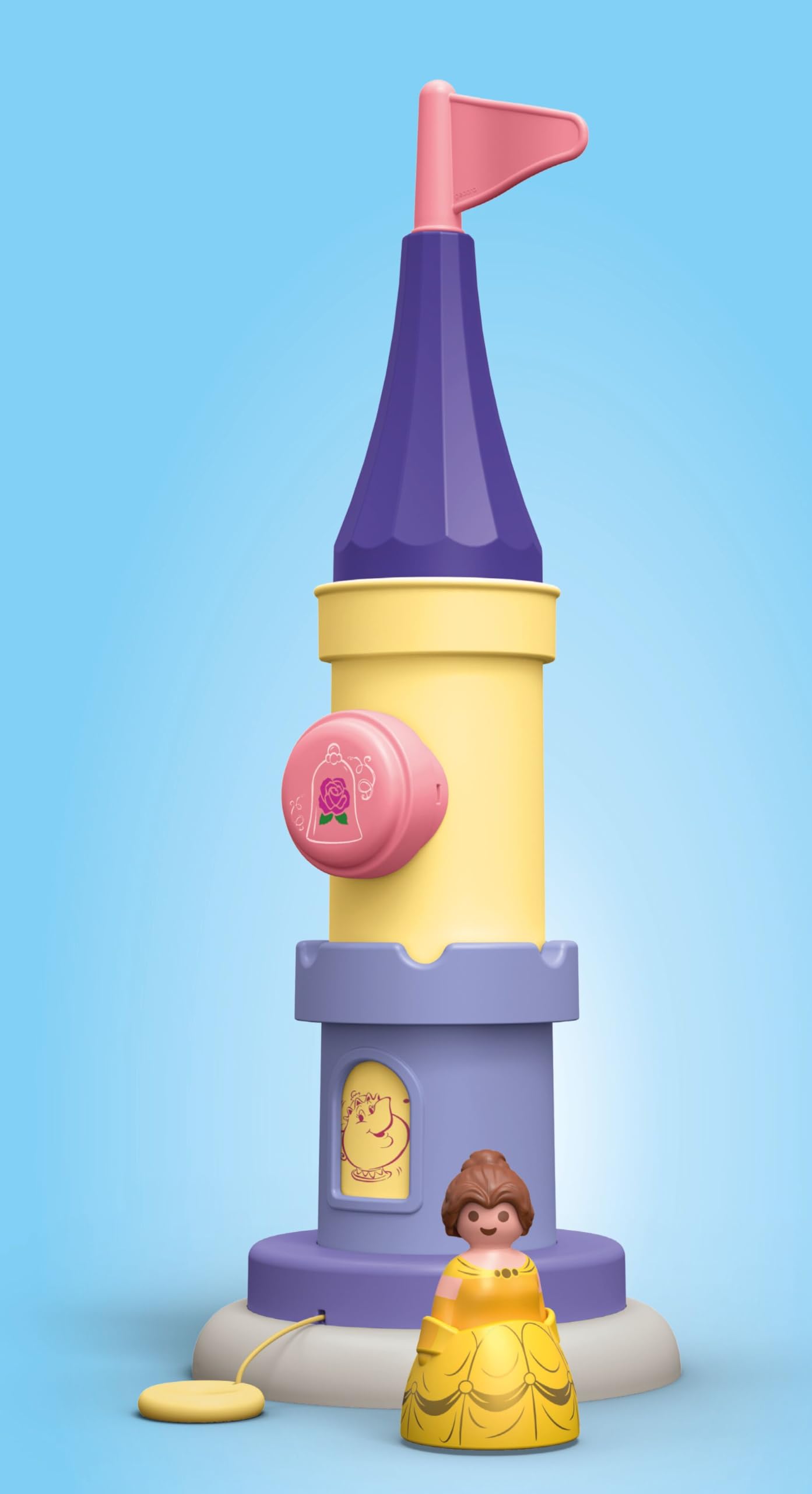 Playmobil Belle figure joins the tower for toddler-friendly storytelling