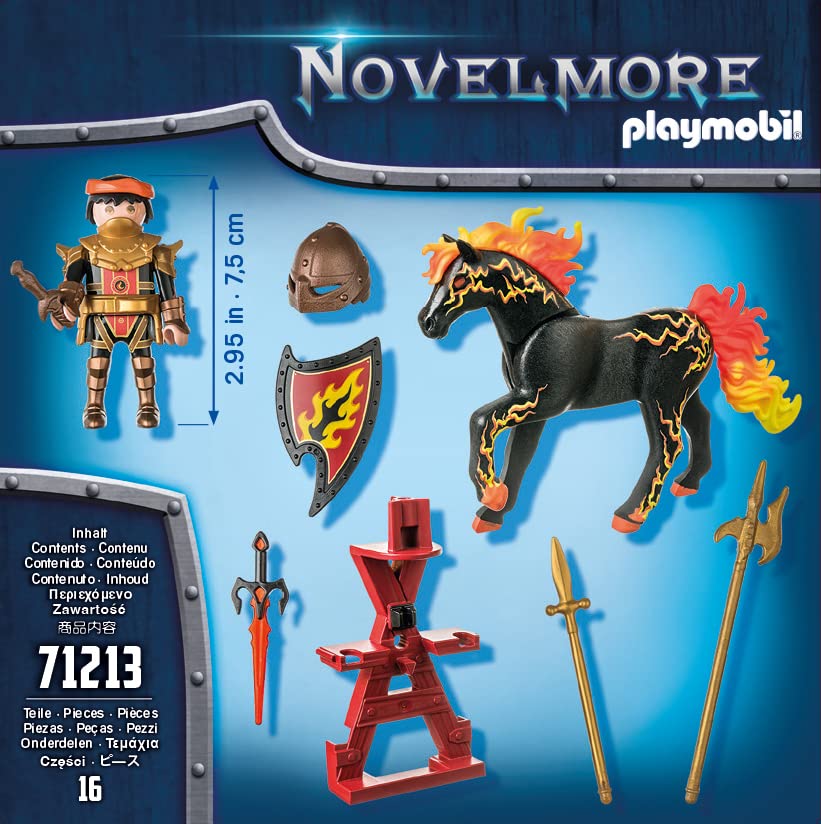 Playmobil Burnham Raiders Lance and ax included for jousting play.