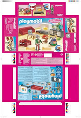 Playmobil compatible with large dollhouse expands imaginative scenarios.