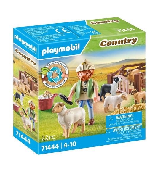 Playmobil 71444 border collie assists herd control during play