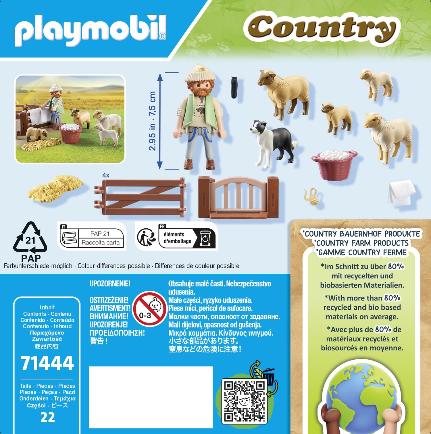 Playmobil 71444 wool basket supports wool collection pretend play