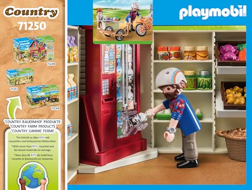 Playmobil Country Farm Shop milk and juice cartons for realistic setup.
