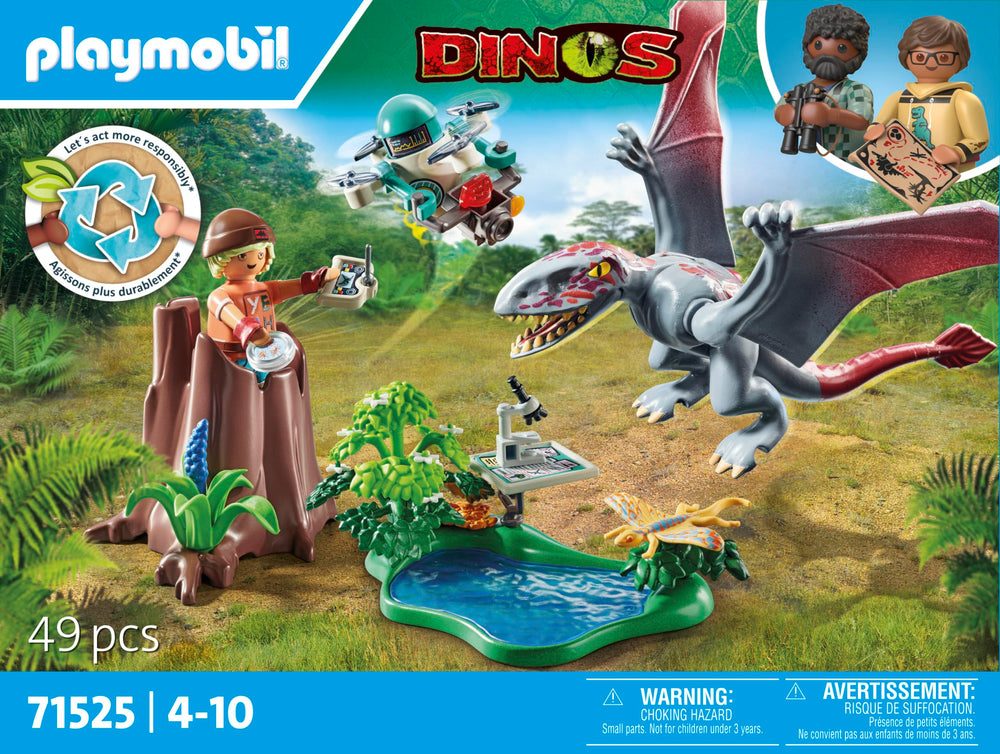 Playmobil Dinos Observatory microscope invites kids to examine specimens up close