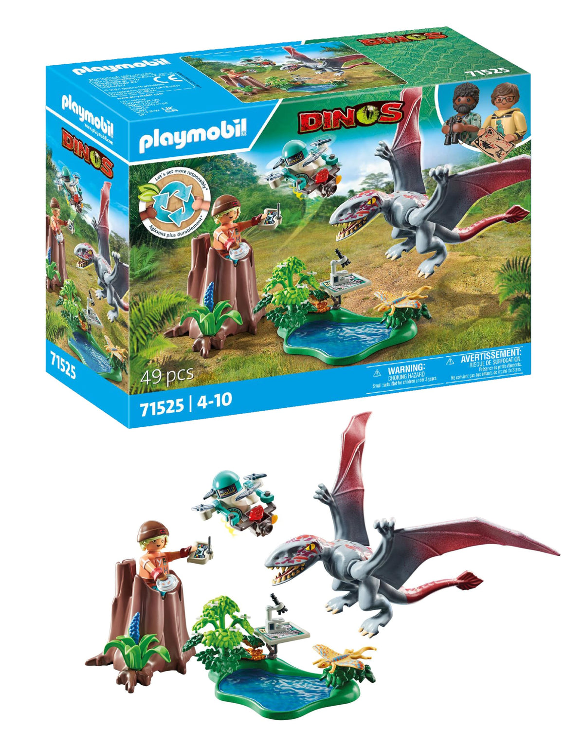 Playmobil Dinos Observatory tree stump scene for immersive observation and imaginative play