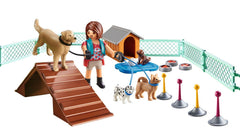 Playmobil Dog Trainer Gift Set doghouse scene showing a cozy rest after training