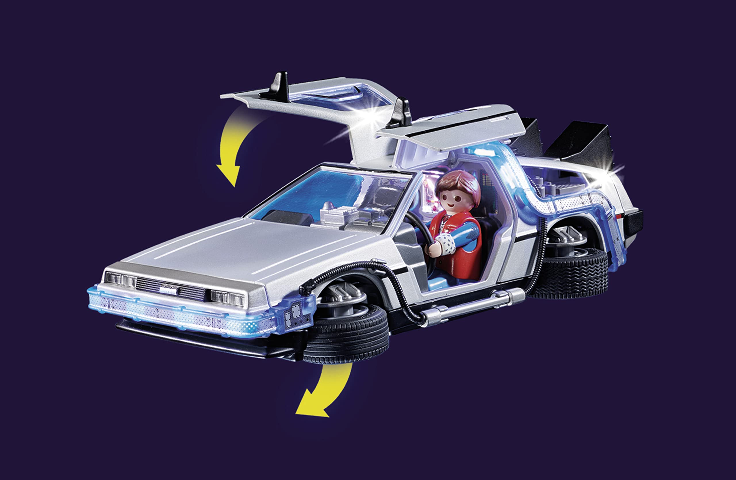 Playmobil Dr. Emmett Brown figure to drive imaginative storytelling.