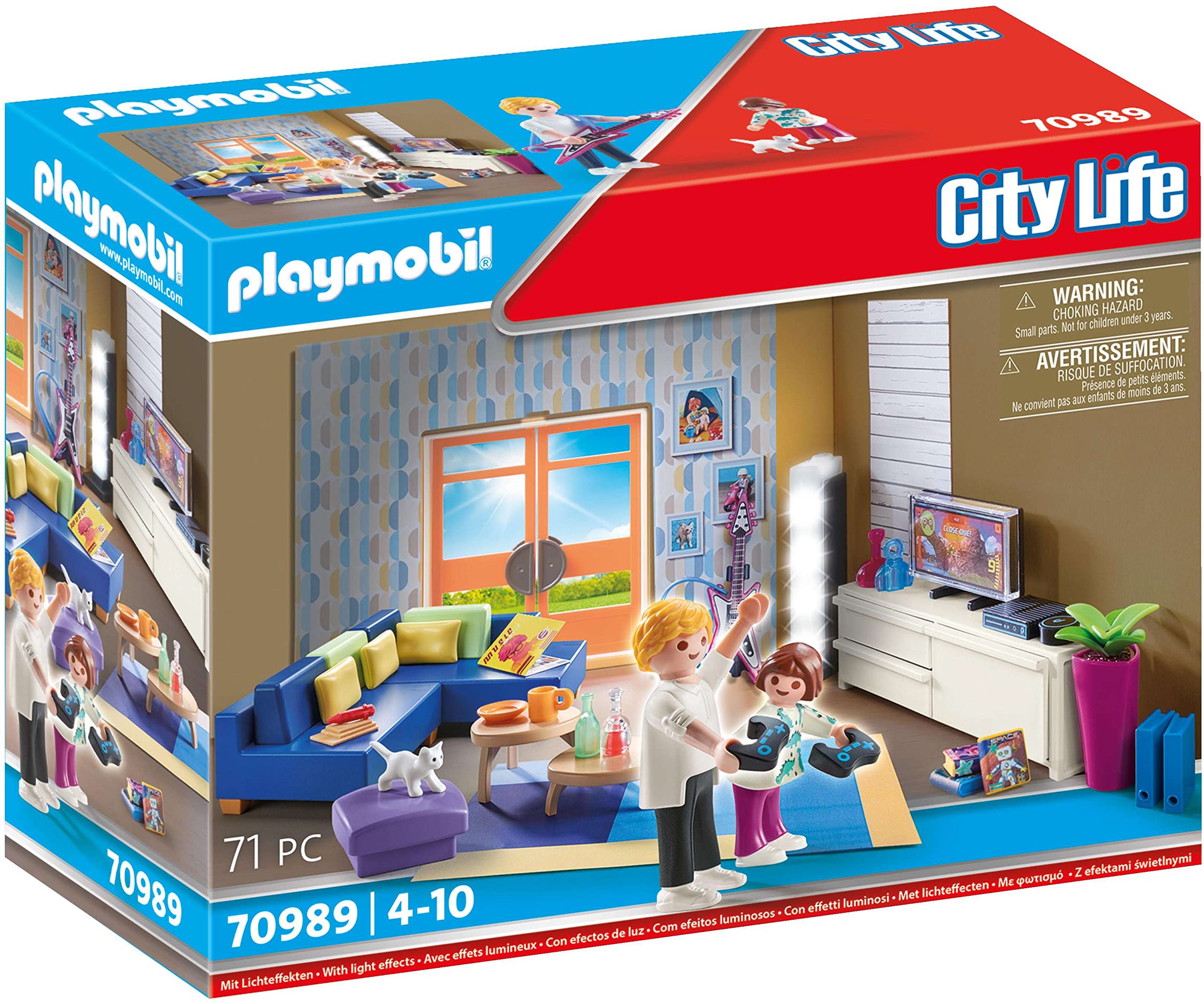 Playmobil Family Room with sofa and coffee tables for cozy family moments