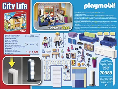 Playmobil Family Room standing column light brightening the space