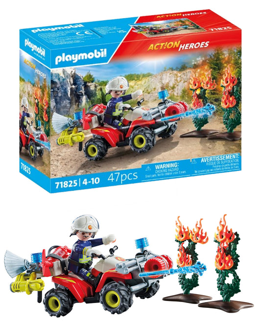 PLAYMOBIL fire quad with winch for fast hedge-fire role-play adventures.