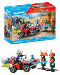 PLAYMOBIL fire quad with winch for fast hedge-fire role-play adventures.