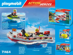 Playmobil Fireboat with Aqua Scooter swiveling motor enables versatile play
