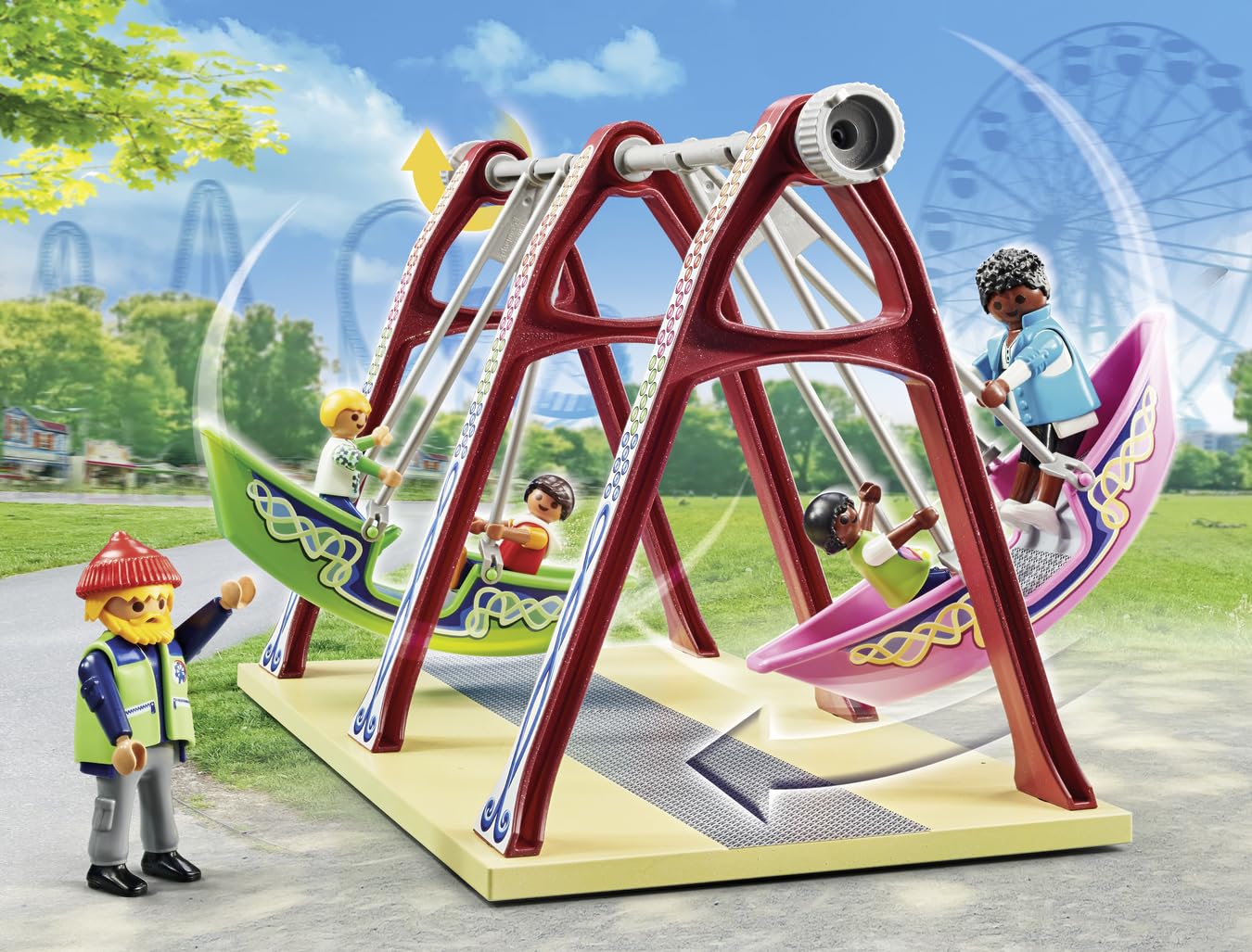 Playmobil Fun Fair food stand supports snack-time role play.