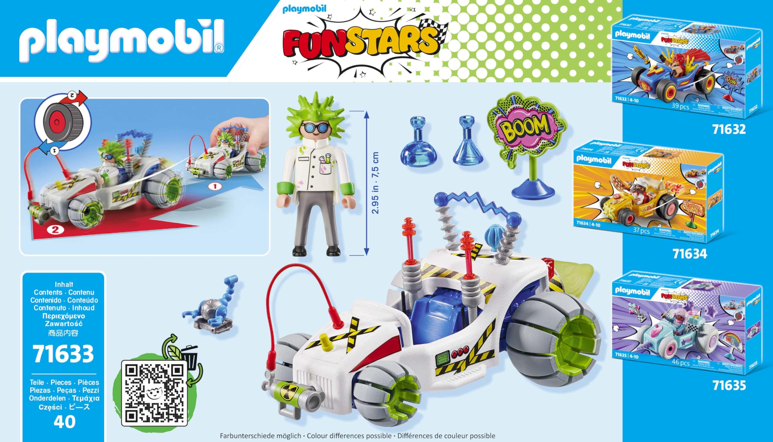 Playmobil Funstars Racing Professor figure fits the car for swift storytelling