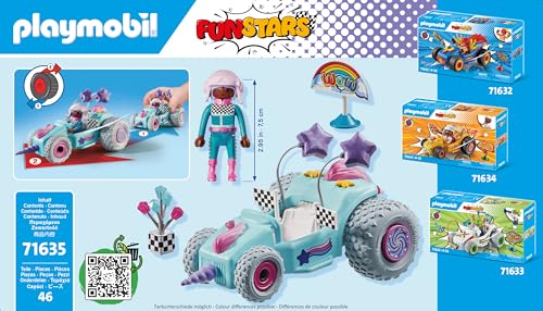 Playmobil Funstars Racing Unicorn 46-piece contents overview