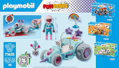 Playmobil Funstars Racing Unicorn 46-piece contents overview