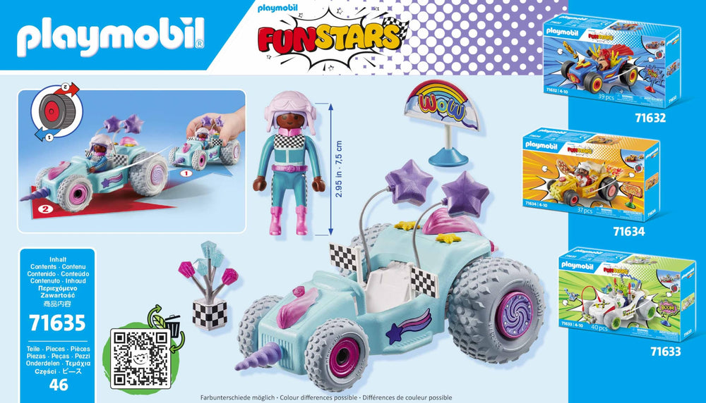 Playmobil Funstars Racing Unicorn car body with magical design