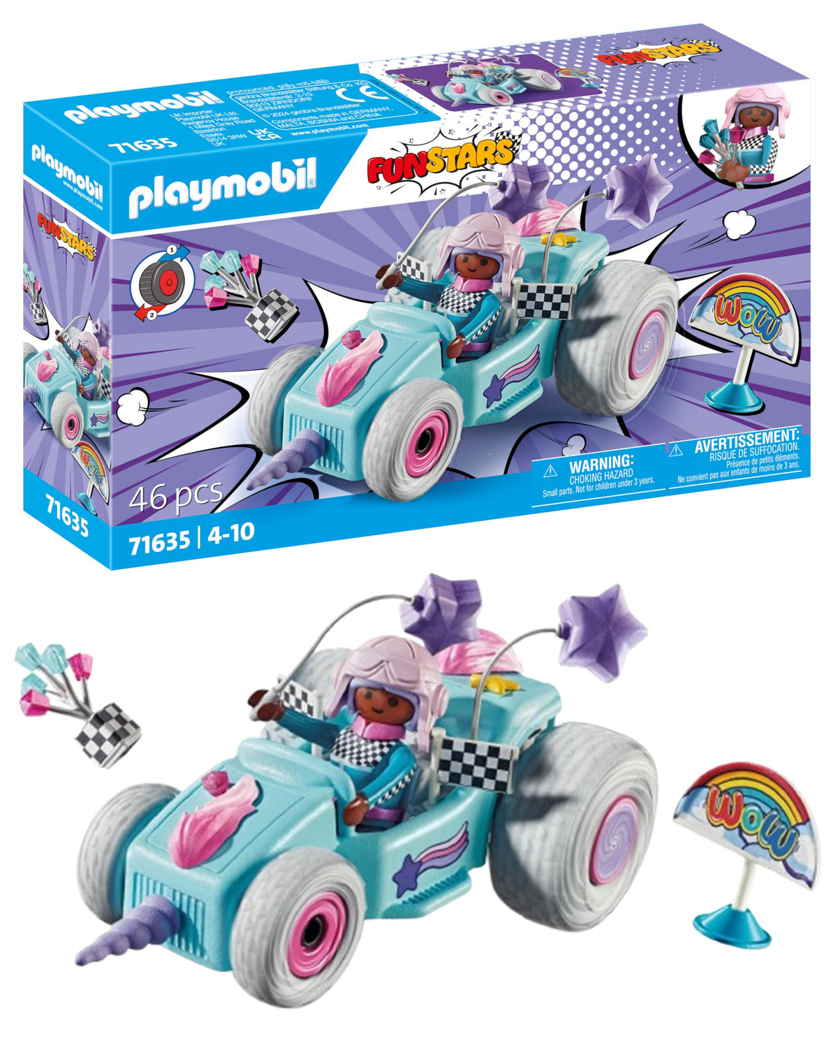 Playmobil Funstars Racing Unicorn pull-back motor for quick races