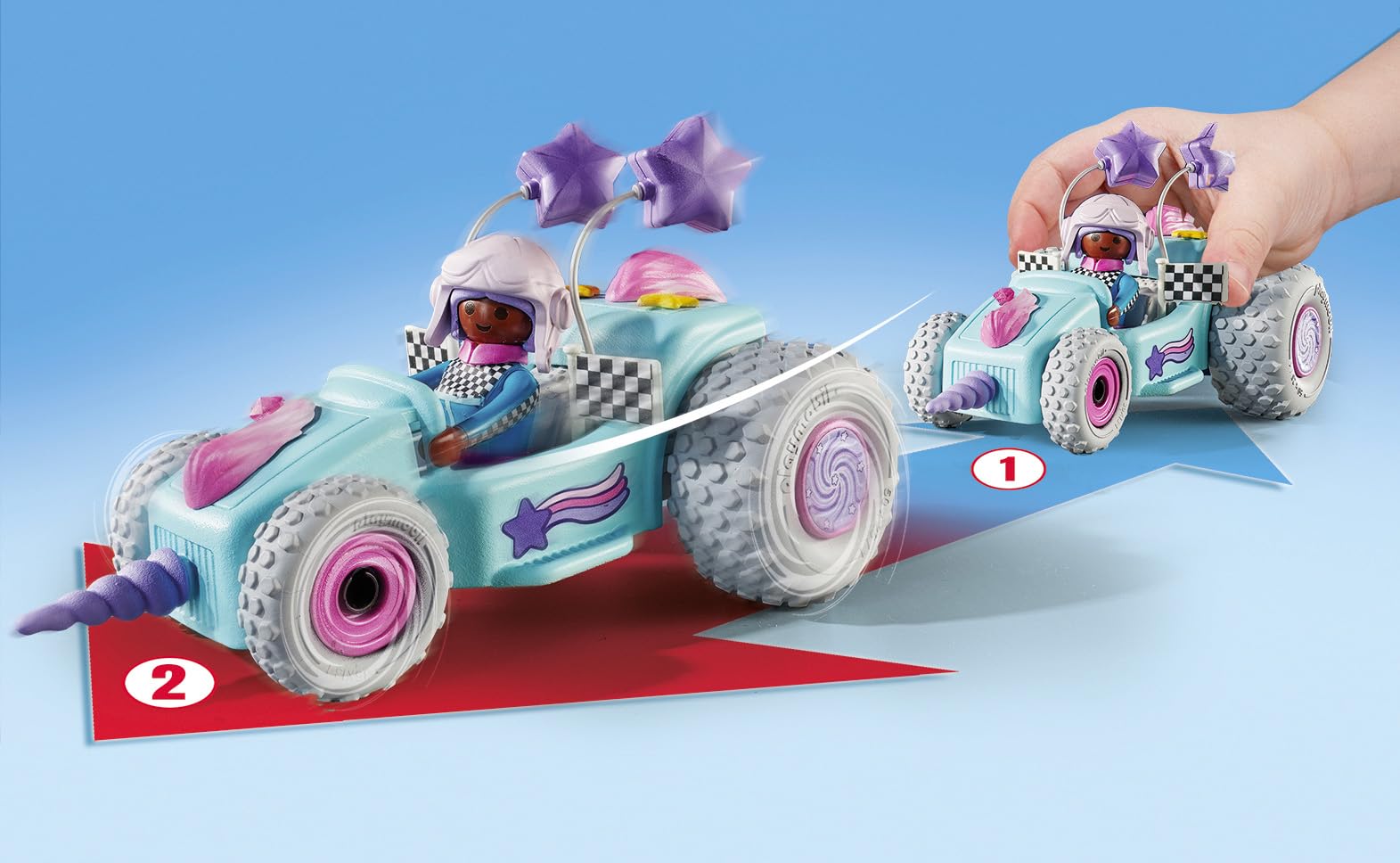 Playmobil Funstars Racing Unicorn wow sign sparks imagination